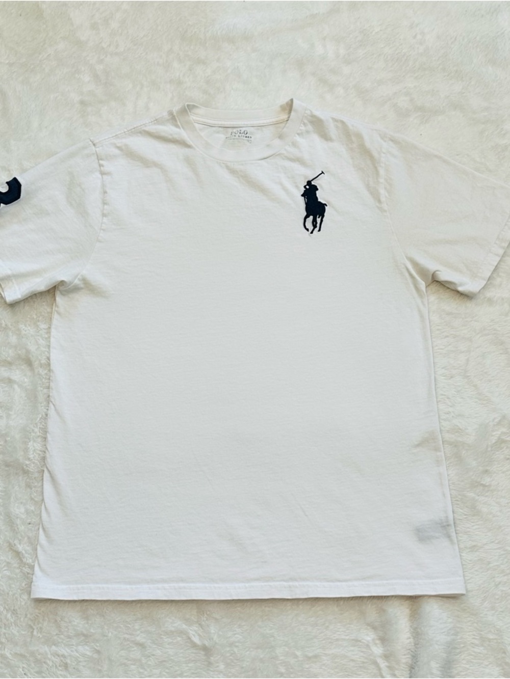 Polo Ralph Lauren Big Pony T-Shirt White #3 PatchMen S/Women M/Boys XL 18-20